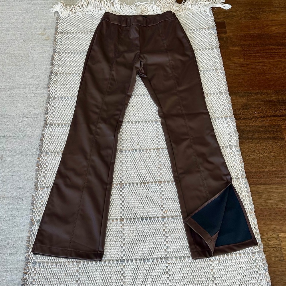 Chocolate Brown Faux Leather Pants